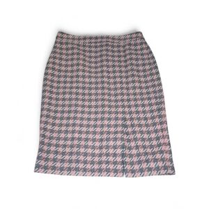 Talbots Pink and Gray Houndstooth Wool Blend Skirt Size 4